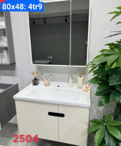 TỦ LAVABO INOX 304 CAO CẤP TRẮNG KEM TLVB-IN2