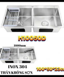 CHẬU CHÉN 2 HỌC INOX 304 BÓNG CC-H2