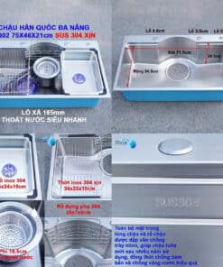 Chậu Chén Đa Năng inox 304 xịn CC-7546
