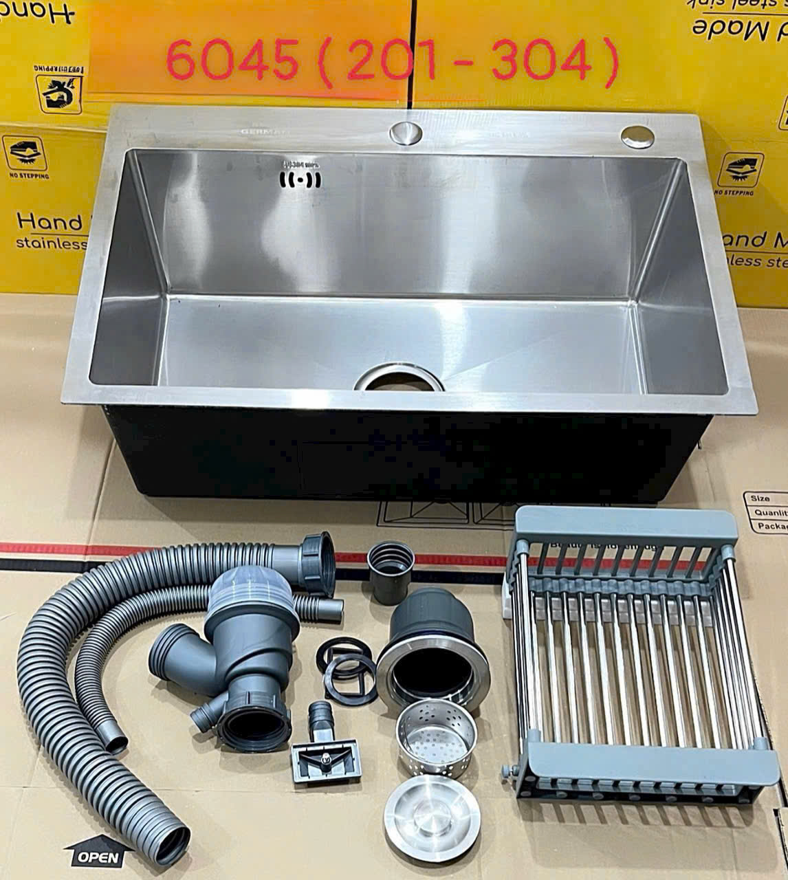 CHẬU CHÉN 1 HỘC INOX 304 ĐEN CC-H2