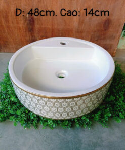 Lavabo Viềng Vàng Hoa Văn LVB-4814