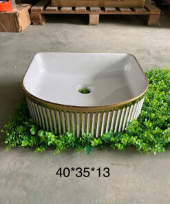 Lavabo Để Bàn Viền Vàng Sang Trọng LVB-4035