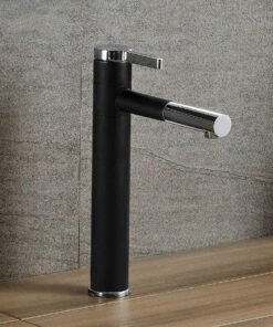 VÒI LAVABO NÓNG LẠNH INOX SƠN TỈNH ĐIỆN ĐEN VLB-41