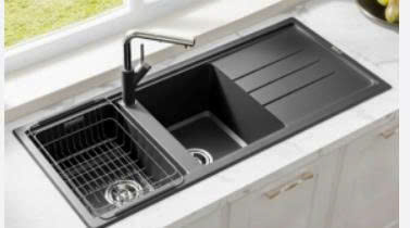 CHẬU RỬA CHÉN GRANITE CAO CẤP MÀU ĐEN CC-G1